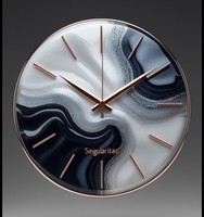 Horloge murale à piles en quartz de résine verte, simple face, décorative, style Art Déco, aspect verre, pour salon, chambre d'amis, finition haut de gamme