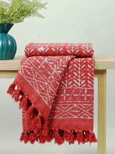 Manta de Sofá de Invierno 100% Algodón Hecha a Mano, Lujosa, Ecológica, con Estampado a Bloque, Tejida, Transpirable, Ligera y Decorativa - Product Image 6