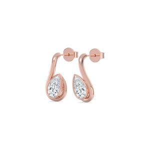 Élégantes boucles d'oreilles en diamant de laboratoire en forme de poire, 2,00 CTW, en or rose 9 carats, bijoux fins pour femmes, collection cadeau d'anniversaire - Product Image 5