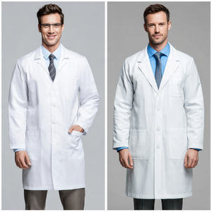 Batas de Laboratorio Profesionales Unisex de Algodón Tejido, Transpirables y Cómodas para Hospital - Product Image 6