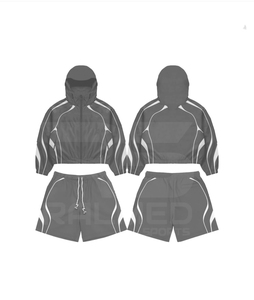Wholesale Blue Hooded Tracksuit Set Full Sleeve Zipper Jogger Loose Fit Breathable 100% Nylon Summer Wear Tracksuit For Unisex - Product Image 5