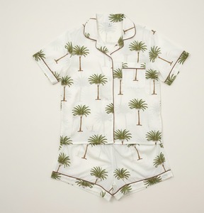 Ensemble short et haut à manches longues en coton indien tissé, imprimé au bloc, motif palmier vert vif imprimé à la main, doux et lisse, pour femme, été - Product Image 4