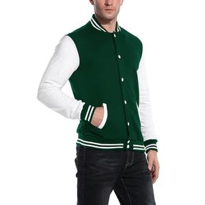Chaqueta Universitaria de Invierno de Alta Calidad con Revestimiento, Cuerpo de Lana, Mangas de Cuero Genuino, Cierre Frontal, Estilo Personalizado para Hombre - Product Image 1