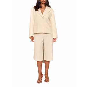 Blazer sur mesure pour femme à manches longues et col en V, veste de bureau, costume professionnel ajusté, manteau, fabricant OEM ODM, vente en gros, nouveau style - Product Image 4