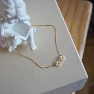 Collar de Perlas de Agua Dulce Hecho a Mano con Diseño Sencillo y Elegante, Chapado en Oro de Plata 925, Estilo de Flor Pequeña de Moda de Lujo Ligero - Product Image 4