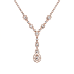 Collier statement Atlantis Pear Drop pour femme, diamants naturels et cultivés en laboratoire, taille mixte, argent sterling 9KT, 10KT, 14KT, 18KT - Product Image 2