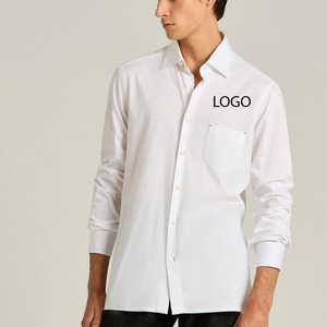 Front Pocket Design With Button Closure And Turn <b>Down</b> Stylish Collar Men Tee Shirt With Custom Logo Casual Wear With Full Sleeve - Product Image 1