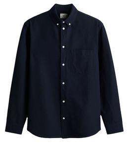 Camisa Oxford de algodón 100% de corte Regular de alta calidad, marca personalizada, manga larga, cuello abotonado, Camisa lisa a precio al por mayor para hombres - Product Image 1