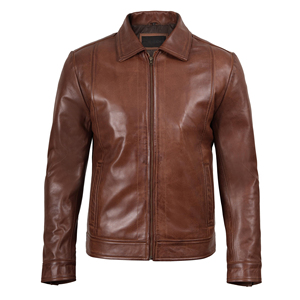 Vestes en cuir véritable en gros, veste en cuir unisexe personnalisée, cuir pur, col montant, tissu en toile, streetwear - Product Image 1
