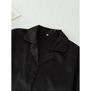 Vêtements de nuit pour femmes à boutons, doux et respirants, pour la détente quotidienne et les soirées confortables, production en série - Product Image 3