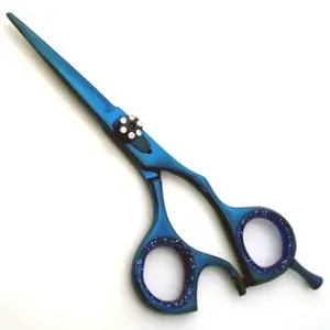 En iyi Kounain makaslar mavi plazma kaplı saç kesme makası makas Salon kuaför makası keskin jilet kenar kesme bıçakları
