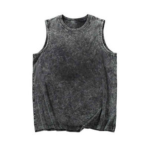Camiseta Deportiva Corta Oversize Estilo Streetwear, Corte Personalizado, Sin Mangas, Tejida, Cuello en V, 100% Poliéster, Transpirable, de Secado Rápido para Hombre - Product Image 3