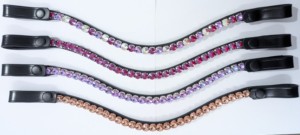 En gros, Frontal de cheval en cuir personnalisé avec cristaux Rivoli 10mm, accessoires de bridon scintillants, bouton-pression à changement rapide, équipement équestre - Product Image 5