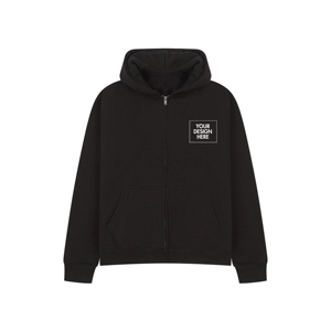 Men's <b>Black</b> <b>Zip</b>-<b>Up</b> <b>Hoodie</b> Regular Fit Cotton Fleece Casual Hooded Sweatshirt With Front Pocket Design Autumn Wear - Product Image 1
