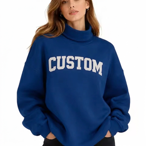 Sudadera Casual de Cuello Alto para Mujer, Silueta Holgada, Manga Larga, Cómoda para Uso Diario - Product Image 1