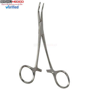 Pinzas Kelly de Bloqueo con Mecanismo de Trinquete, Curvas, de 5-1/2 Pulgadas, Plateadas, de Acero Inoxidable, Instrumento Quirúrgico Manual - Product Image 5