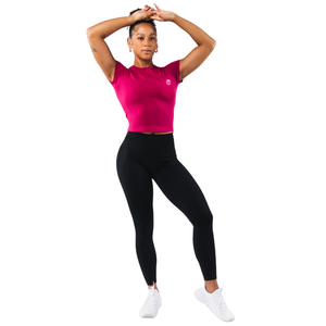 Camiseta Corta para Mujer, Ajustada, Elástica, de Tela Suave y Ligera, Deportiva, Informal, para Uso Diario, Yoga, Gimnasio, Prenda Básica - Product Image 4