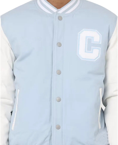 Genuine Leather Sleeves <b>Wool</b> Varsity University Jacket Baseball Basketball Varsity Jacket For Men's Wholesales - Product Image 3