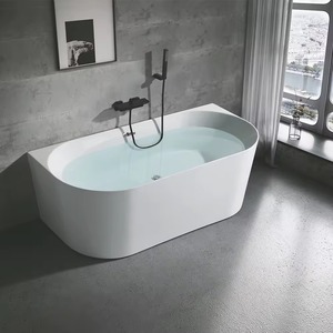 Baignoire moderne encastrée murale de 1,5/1,7 m pour intérieur, en acrylique, avec fonction massage et hydromassage pour adultes - Product Image 2