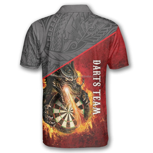 เสื้อโปโลผ้าโพลีเอสเตอร์สำหรับผู้ชายพิมพ์ลายลูกดอกแบบ MDJ-0084ใหม่ - Product Image 5
