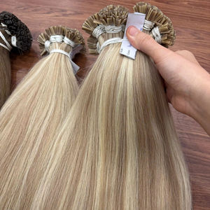 Extensiones de cabello con punta de queratina gruesa, punta plana, colores europeos, cabello natural liso, punta vietnamita. - Product Image 1