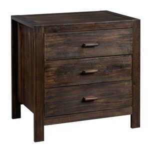 2 Comodini in Legno Massello di Quercia con 3 Cassetti, Tavolino Laterale per Camera da Letto e Soggiorno, Elegante Comodino per Appartamento - Product Image 3