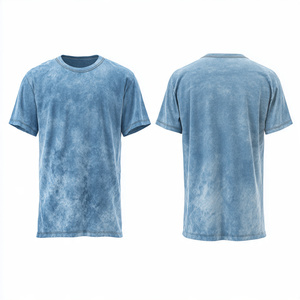 T-shirts délavés pour hommes Summer Street, à manches courtes, effet délavé à l'acide, haute qualité, style mode, effet délavé à la pierre - Product Image 1