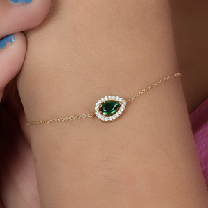 Gold Plating Pear Cut Emerald <b>Bracelet</b> for Bezel Setting Women Fine Unisex Engagement Jewelry Adjustable Cuff <b>Bracelet</b> Gift Bulk - Product Image 2
