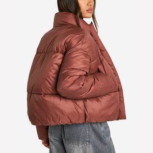 Women High Waist Puffer Jacket Quilted Winter Bubble Coat Short <b>Top</b> Long Sleeve <b>Zip</b> <b>Up</b> Casual Fashion Outerwear 2026 - Product Image 2