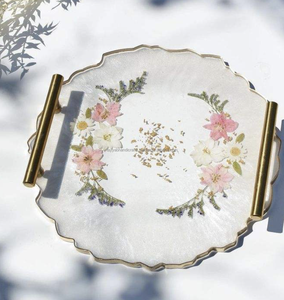 Fleur faite à la main bois résine époxy peinture Art déco modèle Design Style européen pour servir des aliments cuisine restaurants Ramadan - Product Image 5