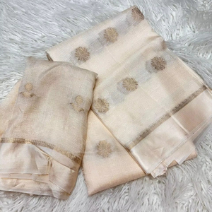 Sari KANCHI Reversible de Seda Tradicional con Tejido ZARI para Mujer - Ideal para Bodas, Fiestas y Diwali, para Todas las Estaciones, Largo hasta el Suelo - Product Image 1
