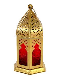 Linterna decorativa de Ramadán recubierta de polvo dorado personalizada disponible, linterna de vela de Metal personalizada para decoración navideña, linterna de mesa - Product Image 1