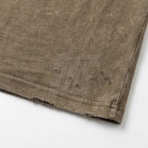 T-shirts délavés tendance, style streetwear décontracté, confortables pour le quotidien, mode masculine - Product Image 3