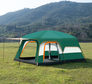 6-8 Person Two Bedroom Family Camping Tent Spacious One Living Room Oxford Double Layer Quick Opening - Product Image 1