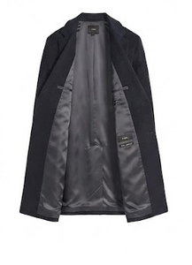 <b>Black</b> <b>Wool</b> Blend Men's <b>Overcoat</b> Notched Lapel Long Coat Regular Fit Formal Casual Outerwear - Product Image 5