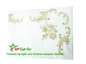 Parure de lit de luxe brodée du Vietnam, 300 fils, 100 % coton, toutes saisons, personnalisable, 8 pièces, pour mariage et usage domestique - Product Image 2