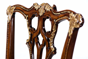 เก้าอี้ทานข้าวไม้สไตล์โบราณหรูหรา พนักพิงสูง หุ้มผ้า พร้อมขาแกะสลัก สำหรับห้องนั่งเล่น 1404441 - Product Image 5