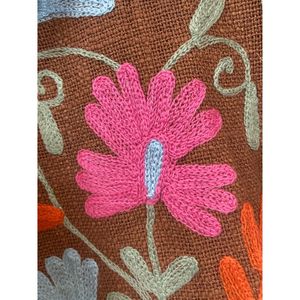 Embroidered Cotton <b>Jacket</b> <b>Women</b> Mandarin Collar Full Sleeve Floral Pattern Spring Zipper Closure Prairie Chic Style - Product Image 4