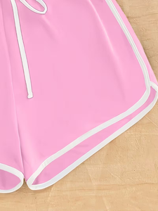 Ensemble de pyjama deux pièces décontracté européen et américain pour femme, dos nu, sexy, respirant, en Spandex/Coton, pour l'été et l'automne - Product Image 5