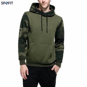 Sweat-shirt en polyester tricoté pour homme SPOFIT, noir, avec imprimé camouflage doré sur les manches, coupe classique, décontracté, automne - Product Image 6