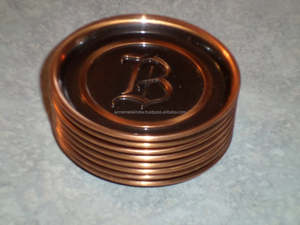 Lot de 4 sous-verres ronds en métal personnalisés au design unique, parfaits pour les mariages et la décoration de la vaisselle du resort, de qualité supérieure - Product Image 5