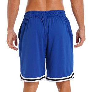 Shorts de basketball en mesh respirant pour hommes avec cordon de serrage, short de sport athlétique avec poches et ourlet rayé, vente en gros OEM - Product Image 4