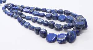 Perles de lapis-lazuli naturel AAA, forme de pépite lisse, 8-18 mm, perles de pierre précieuse lapis-lazuli bleu poli, 16 pouces, pour la création de bijoux - Product Image 2