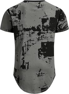 เสื้อยืดคอกลมแขนสั้นทรงปกติสำหรับผู้ชาย พิมพ์ลายสกรีนสีเทาดำ ผ้าเจอร์ซีย์ลำลอง ระบายอากาศได้ดี แห้งเร็ว น้ำหนัก 220 กรัม - Product Image 4