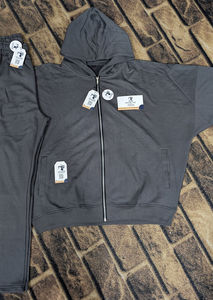 Conjunto de Sudadera con Capucha y Pantalones Deportivos Unisex, Estilo Vintage, con Cierre Completo, Lavado Ácido, Diseño Desgastado, con Logotipo Bordado Personalizado - Product Image 5