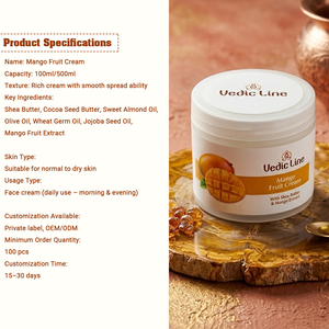 VEDICLINE Crema Facial de Masaje con Manteca de Karité y Mango Natural - 100ml Nutrición Profunda, Iluminación de la Piel, Suavidad y Aspecto Saludable - Product Image 2