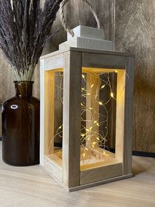 Lanterne en bois personnalisée, faite à la main, rustique, éclairage décoratif pour cérémonie de mariage, fête de jardin, intérieur de maison, restaurant - Product Image 1