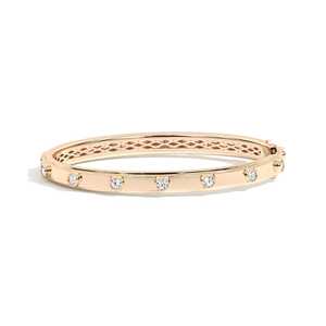 Rivet Inspired Lab Grown Diamond <b>Bangle</b> Minimalist Rigid Statement Daily Wear Bracelets 14K 18K <b>Gold</b> 1.12ct VS+ Wholesale - Product Image 1