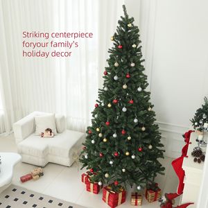 Albero di Natale Artificiale Verde da 210 cm con 2132 Punte di Rami, Apertura Automatica e Base in Acciaio - Materiale PE PVC Decorato per Centri Commerciali - Product Image 4