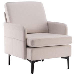 Cómodo Sillón Individual Beige Estilo Wabi-Sabi para Dormitorio, Sala de Estar, Habitación de Invitados, Sillón de Lana para Centros Comerciales - Product Image 5